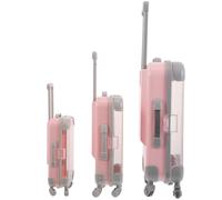 Hohopeti 3pcs Mini Travel Luggage False Eyelashes Holder Case with Retractable Handle Shockproof Eyelash Storage Organizer for Makeup and False Lashes