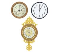 Hohopeti 3pcs Miniature Vintage Dollhouse Wall Clocks with Pendulum Realistic Model for Tiny House Accessories Compact Decorative Doll House Furniture Props