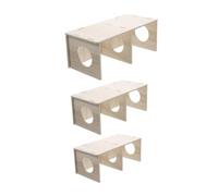 Hohopeti 3pcs Multi Wooden Hamster Hideout Cabins for Small Pets Hedgehogs Guinea Pigs Easy to Clean Natural Wood Log Providing Stimulating Environment and Hygienic Living Space