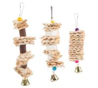 Hohopeti 3pcs Natural Straw Woven Bird Chew Parrot Cage Accessories for Parakeets Cockatiels Other Birds Safe Chewing for Active Play and Beak Strengthening