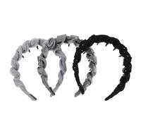 Hohopeti 3pcs Non-slip Toothed Headbands for Teen with Elevated Skull Top Design Comfortable Fit Hair Accessories for Curly Makeup Spa and Party Use in Dark Gray Black Light