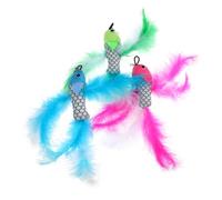 Hohopeti 3Pcs Plush Fish Shaped Cat Teaser Replacement Heads for Kitten Play and Cat Exercise Toy to Relieve Boredom Interactive Attachment Toy