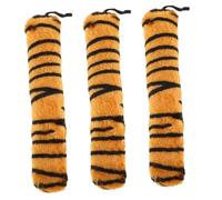 Hohopeti 3pcs Plush Tiger Tail Costume Props Striped Orange Animal Tails for Halloween Cosplay Carnival Dress Up Role Play Accessories