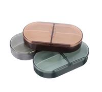 Hohopeti 3pcs Portable Small Pill Organizer Airtight Travel Medicine Case with Compartments Moisture Resistant Week Pill Holder for Tablets and Capsules
