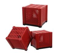 Hohopeti 3pcs Pure Cube Aquarium Filter Media Storage Box Red for Fish Tanks Pond Filters Water Trough Bio Media Organizer Compatible with Aquarium Sump