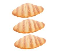 Hohopeti 3pcs Realistic Simulation Artificial Bread Lightweight Decorative Food Props for Bakery Restaurant Photography Display and Home Decor