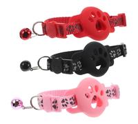 Hohopeti 3PCS Reflective Cat Tracker Collar with Bell Protective Tracker Holder Compatible with Wireless Tracker Safety Kitten and Puppy Band for Enhanced Visibility and Precise Location