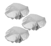 Hohopeti 3pcs Reusable Aluminum Foil Hair Conditioning Caps Double-layer Waterproof Anti-static Shower Caps for Hair Coloring, Steaming, Spa and Shower Use, Grey