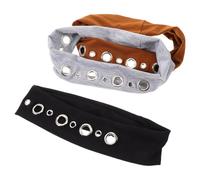 Hohopeti 3pcs Rock Style Headband Grommet Elastic Fabric for Women Grunge Accessories for Music Festival Punk-inspired Headband Festival Hair Band Stretchy Cloth Hair Bands Eyelet Design