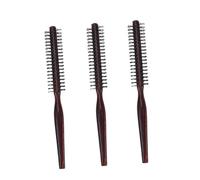 Hohopeti 3pcs Round Wooden Hair Brush for Styling and Blow-drying Anti-static Hair Comb with Nylon Bristles for Scalp Massage