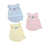 Hohopeti 3Pcs Shower Gloves Bath Mitts with Cartoon Animal Design Soft Washcloths for Deep Cleansing and Exfoliation Quick Dry Bath Scrubbers Yellow Blue Pink