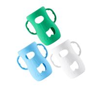 Hohopeti 3pcs Silicone Nursery Bottle Sleeve with Handles Anti Breakage Protective Cover for Infants and Babies Assorted Colour Baby Feeding Accessory