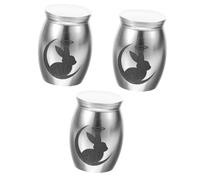 Hohopeti 3pcs Small Bunny Keepsake Urn for Ashes Mini Pet Cremation Urn Memorial Container Comforting Tribute for Pets for Carrying Purses Backpacks
