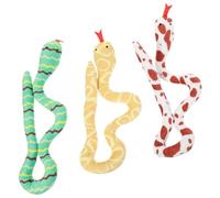 Hohopeti 3pcs Snake Cat with Catnip, Plush Chew for Kittens, Interactive Indoor Pet in Brown, Yellow, and Green