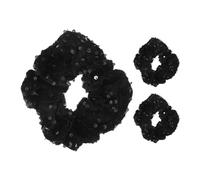 Hohopeti 3pcs Sparkly Velvet Hair Scrunchies for Women and Girls, Stretchy Ponytail Holders with Sequins, Comfortable Fit and Tidy Hair, for Festivals and Formal Events