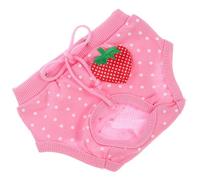 Hohopeti 3pcs Strawberry Dot Pattern Washable Reusable Dog Nappies Male Dog Diapers Puppy Diapers Cotton Underwear