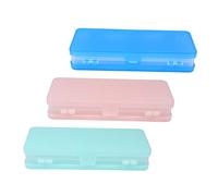 Hohopeti 3pcs Translucent Double-Sided Pencil Case for Students Multi-Functional Storage Box with Capacity DIY Design Sleek Edges for Safety for School and Office Use