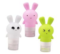 Hohopeti 3pcs Travel Lotion Squeeze Bottles Set with Leak-proof Silicone Material, Wide Opening and One-hand Operation, for Flying and Portable Use