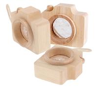 Hohopeti 3pcs Wooden Miniature Kaleidoscope Camera for Multiprism Lens Educational Gift for Portable Pretend Play for Outdoor Travel and Early Learning