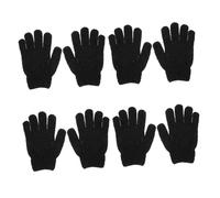 Hohopeti 4 Pairs Black Exfoliating Bath Gloves Deep Cleaning Dead Skin Removal Shower Scrubber Soft Polyester Body Scrub Mitts for Gentle Skin Care