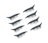 Hohopeti 4 Pairs Blue Glitter Eyelash Stickers, Reusable Vivid Eye Makeup Decals with Dense False Lashes, Decorative Beauty Stickers for Stage and Party Looks