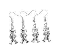 Hohopeti 4 Pairs Vintage Clown Earrings Lightweight Dangle Statement Jewelry for Women Teens Circus Accessories for Halloween Festivals and Casual Outings