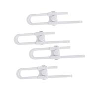 Hohopeti 4 PCS Childproof Cabinet Locks for Fridge Closets Adjustable U-Shaped Safety Latches White Multi-Functional Security Lock Replacement for Mushroom Handle Knobs