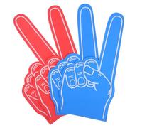 Hohopeti 4 Pcs Foam Fingers EVA Material Non-Slip Cheer Prop for Sports Events Party Supplies Wear-Resistant Giant Foam Hands in Red and Blue
