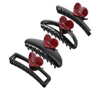 Hohopeti 4 pcs Heart-shaped Claw Hair Clips for Women Sturdy Hair Clamps with Comfortable Hold Suitable for Parties Weddings Daily Use