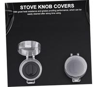 Hohopeti 4 Pcs Transparent Gas Stove Knob Covers Safety Guards Heat Resistant Lock for Home Kitchen Protection