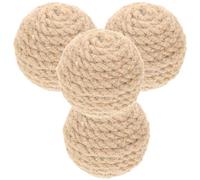 Hohopeti 4 Pieces Cat Scratching Balls Set with Bell Hemp Yarn Interactive Cat and Kittens Self-play for Mental and Physical Stimulation