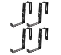 Hohopeti 4 Pieces Flower Pot Brackets for Rectangular Flower Pots, Adjustable Iron Planter Box Holders with Strong Bearing Capacity, Suitable for Railings and Hanging Windows