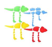 Hohopeti 4 Sets Dinosaur Sand Mold Kit for Safe Reusable Plastic Beach Molds Red Yellow Green Blue Creative DIY Plaything for Imagination and Hands Skill Development
