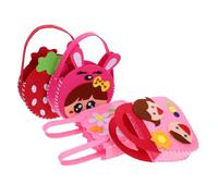 Hohopeti 4 Sets Handmade Non-Woven Bag DIY Craft Supplies Sturdy Material Easy Step Beginner Friendly Practical Gift for Fine Motor Skill Development