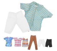 Hohopeti 4 Sets Male Doll Clothes Casual Shorts Reusable Compact Doll Costume Soft Cloth Material Accessories Creative Play