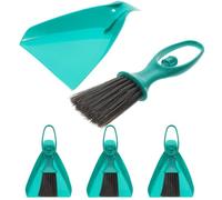 Hohopeti 4 Sets Portable Mini Broom and Dustpan Set Plastic Cleaning Tools with Hanging Compact for Desktop Keyboard Pet Hair and Narrow Spaces Sky-Blue Household Supplies Kit