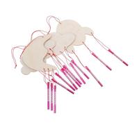 Hohopeti 4 Sets Wooden Wind Chime Kit for DIY Craft with Clouds Moon Spaceship Rocket Cutouts Indoor Outdoor Decor Skill Building Fine Motor Activity Creative Birthday Party Favor