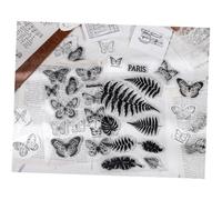 Hohopeti 4 Sheets Retro Plant Clear Silicone Stamps for DIY Scrapbooking and Card Making Transparent Floral Fern Fallen Leaf Designs for Decoration and Crafting