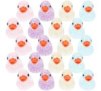 Hohopeti 40pcs Luminous Miniature Duck Figurines Resin Decorative Ducks for Dollhouse Garden Aquarium Moss Landscape Ornaments in Sky Blue, Pink, White, Green