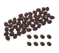 Hohopeti 40pcs Mini Resin Coffee Bean Pendant Charms for DIY Keychain Necklace Crafting Realistic Flatback Imitation Food Jewelry Kit with Lifelike Texture and Compact Design