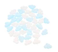 Hohopeti 40pcs Shiny Glitter Resin Cloud Charms Flatback Cabochons for DIY Crafts Hairpin Charms Scrapbooking Phone Case Pencil Case Embellishments White Blue