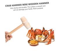 Hohopeti 40pcs Wooden Mini Hammers with Long Handle Lightweight Portable Crab Mallets for Seafood Cracking Multipurpose Simple Wooden Mallets for Cake Drum Interaction Log Color