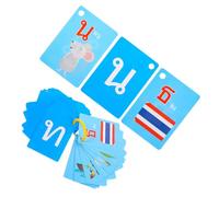 Hohopeti 45pcs Thai Language Flash Cards for Ages 6-8, Vocabulary Builder Educational Flashcards Spelling Games, Early Learning Materials