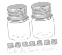 Hohopeti 48pcs Clear Glass Vials with Aluminum Caps Airtight Small Sample Bottles for Liquid Storage Travel Perfume Containers Mini Empty Glass Jars for Aromatherapy and DIY Craft