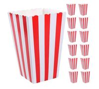 Hohopeti 48pcs Red Striped Popcorn Holders Thick Paper Containers for Movie Night Birthday Party Carnival Snack Boxes Grease-resistant Treat Holders for Popcorn Chips Candy