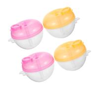 Hohopeti 4pc Milk Powder Dispenser Travel Pots Formula Dispenser Portable 3 Compartment Separator
