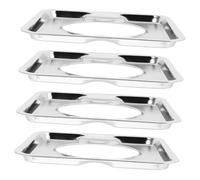 Hohopeti 4pcs 19cm Square Gas Stove Drip Pans Burner Oil Drip Trays Replacement Protectors for Gas Cookers Spill Catcher Removable Stove Burner Set