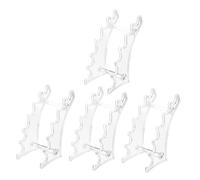 Hohopeti 4Pcs Acrylic Arc-shaped Pen Holder Rack Simple Eyeliner Eyebrow Pencil Display Organizer for Office Desk Accessories Desktop Workspace Storage