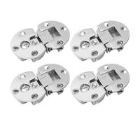 Hohopeti 4pcs Adjustable Concealed Cabinet Hinges 90 Degree Flip Zinc Alloy Flush Installation Silver Hinges for Kitchen Cabinets and Home Decor