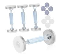 Hohopeti 4pcs Adjustable Threaded Headboard Stabilizers Shake Metal Bed Frame Support Brackets for Walls Sofas Easy Install Bedside Fixers for Stable Sleep Environment
